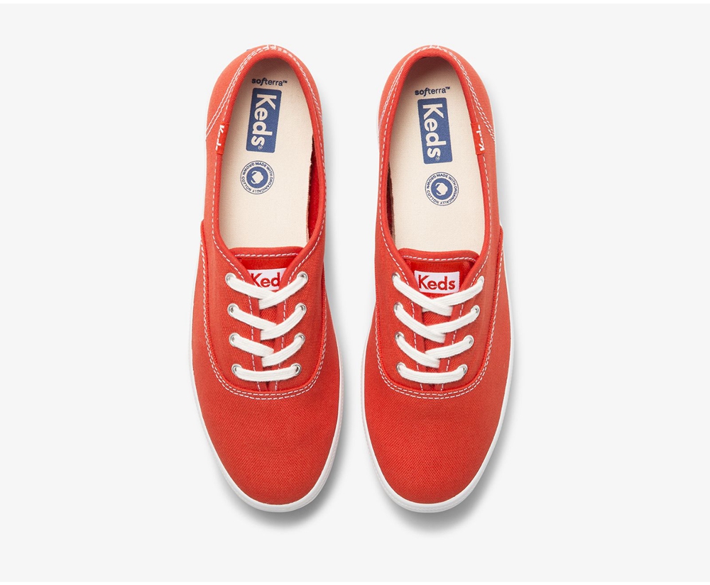 Keds Womens Sneakers Red - Champion Organic Cotton Canvas - 952VWKUJI